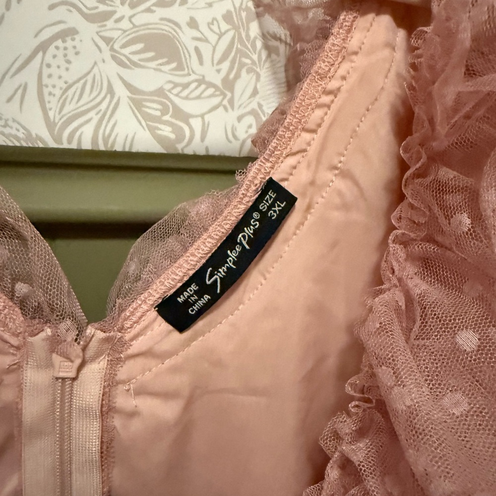 Elegant Pink Ruffle Dress - Picture 5 of 5